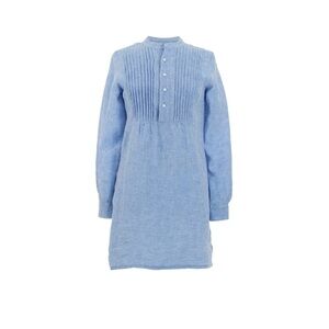 Pine Cone Hill Chambray pleated linen French blue tunic